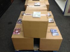 Nine stock boxes containing wrestling dvds (new and sealed)