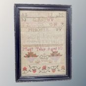 A 19th century alphabet sampler by Marg't Tebay Aged 10