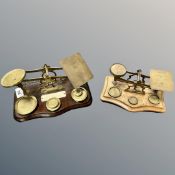 Two sets of antique postal scales (2)