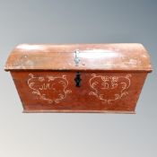 A continental 19th century domed topped trunk
