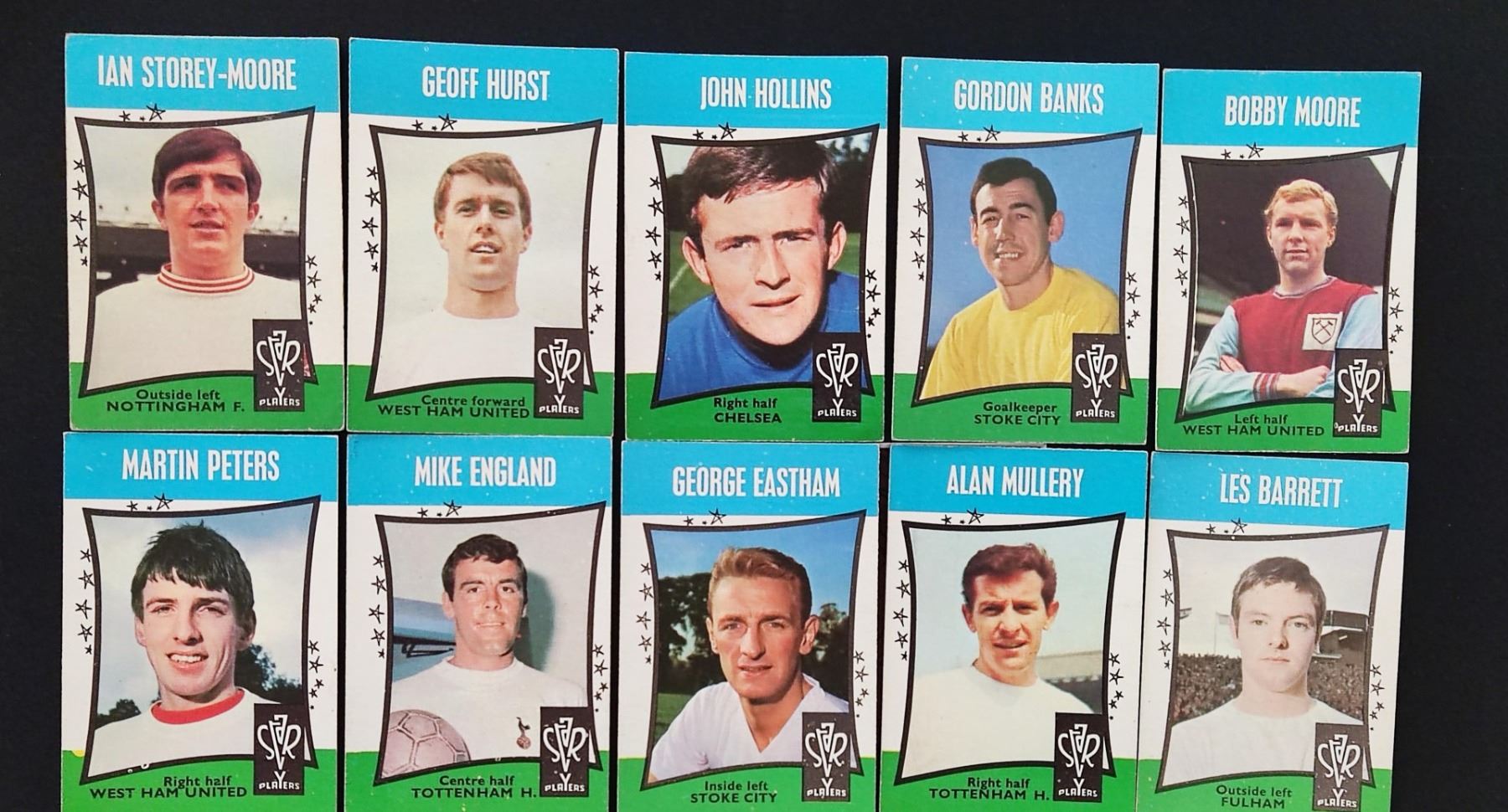 A&BC 1967 England football team cards.