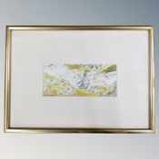 A Geof Smith watercolour study, two female nudes reclining in a field, in frame and mount.