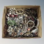 A box of good quality costume jewellery