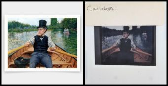 Vintage negative of Gustave Caillebotte's (1848-1894) ' Rower in a top hat' (1878