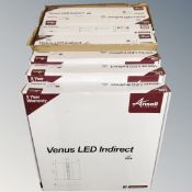 Seven venus LED indirect inset ceiling lights. 595 mm x 595 mm boxed as new.