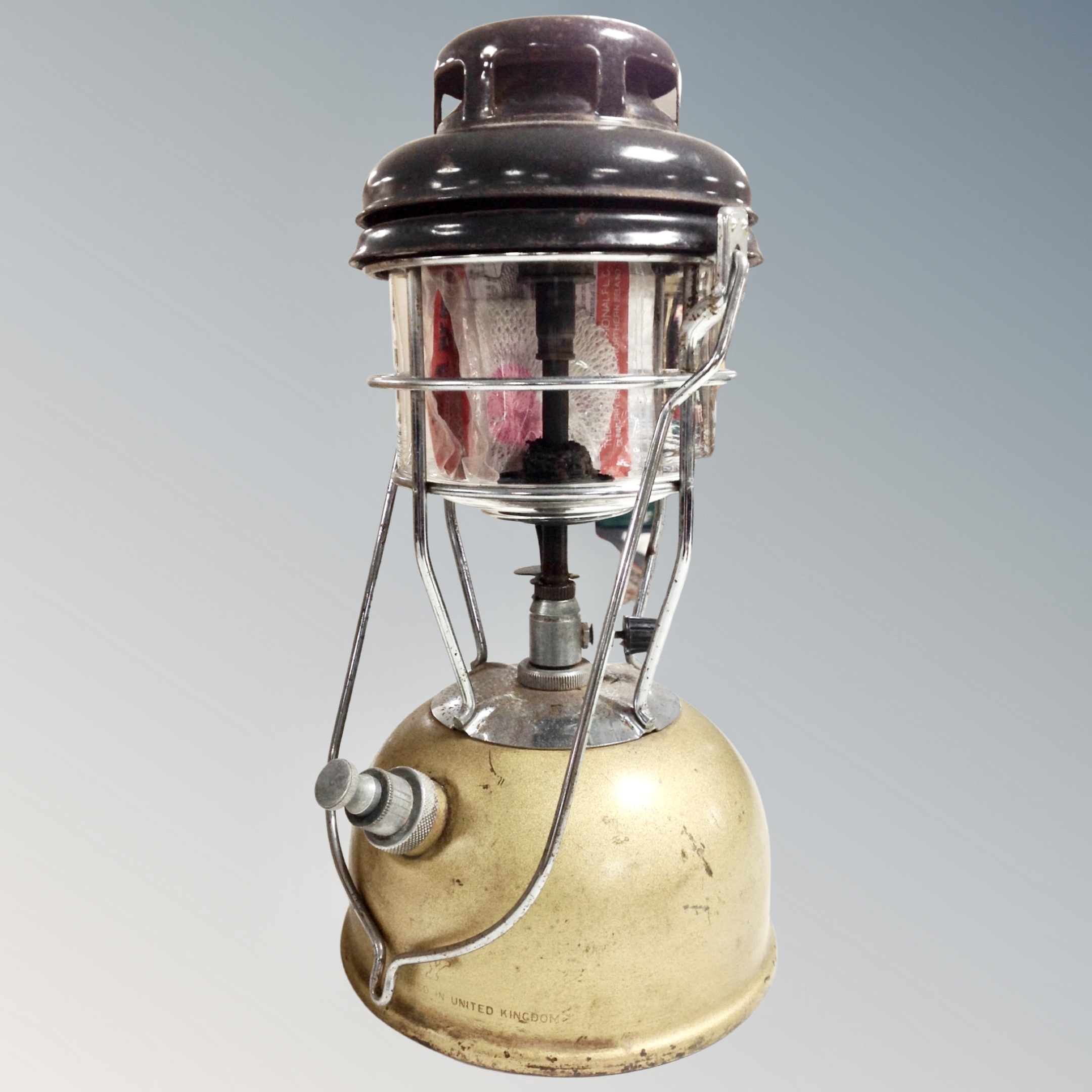 A vintage Tilley lamp.
