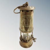 An Eccles Protector Type 6 brass miner's lamp