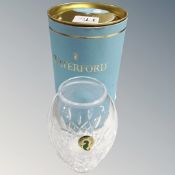A Waterford crystal bud vase, height 13 cm, boxed.