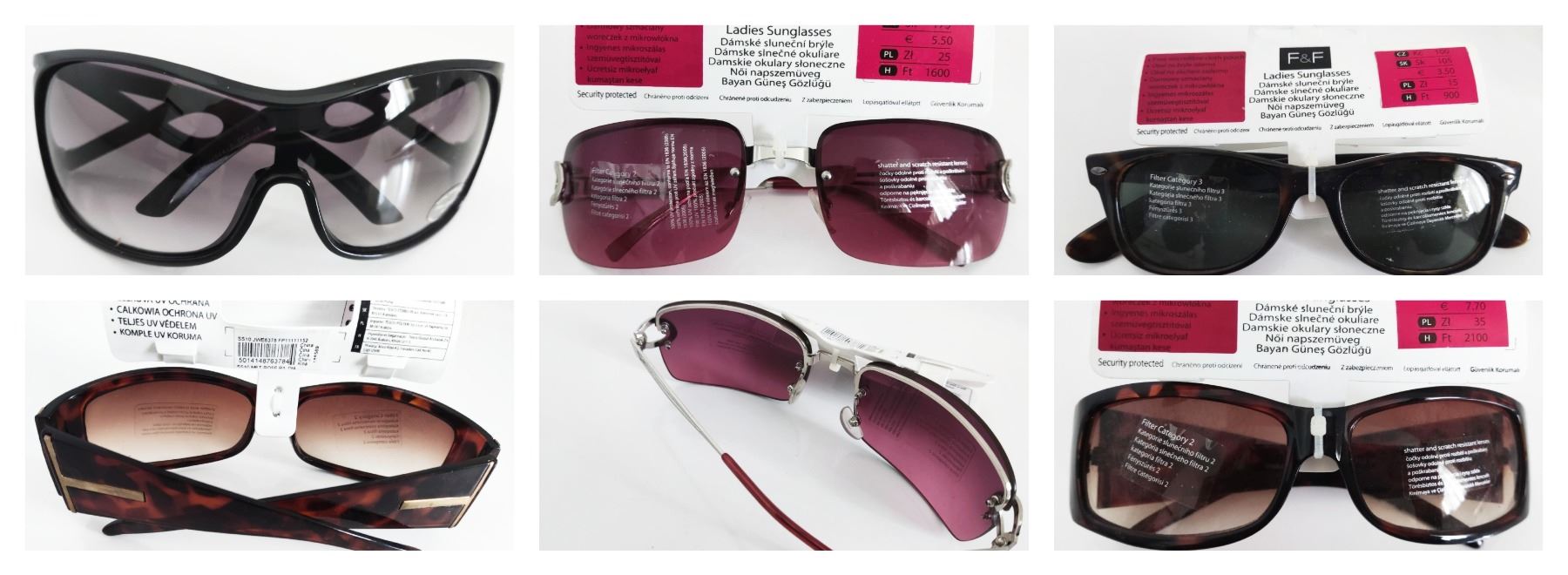 Collection of new F&F Fashion lady's sunglasses.