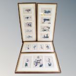 Late 19th century Chinese School : Sixteen gouache paintings on pith,