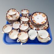 A tray of antique Crown bone china tea set