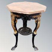 A cast iron Brittania bar table with octagonal top