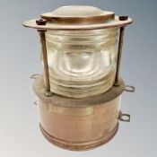 A copper ship's lamp