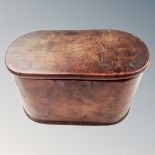 A George III oval walnut lidded box