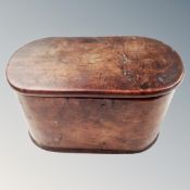 A George III oval walnut lidded box