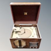 A mid century HMV table top gramophone