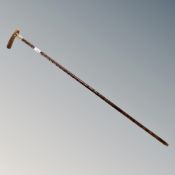 A Victorian horn handled walking cane