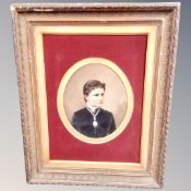 A Victorian oil painting - Portrait study in frame and mount