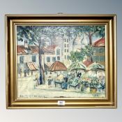 Continental School : A market place, oil on canvas,