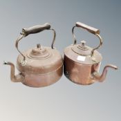 A Victorian copper kettle