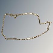 A 7 inch 9ct yellow gold bracelet