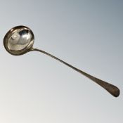A George III silver soup ladle, London 1791 length 34cm CONDITION REPORT: 151.7g.