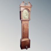An early 19th century oak thirty hour longcase clock,
