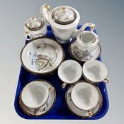 A 19 piece 20th century Japanese export eggshell tea service