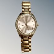 A Michael Kors Blake rose tone wristwatch with crystals MK3245