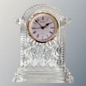 A Waterford Crystal quartz mantel timepiece.