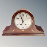 An Edwardian inlaid mahogany mantel clock