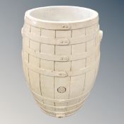 A 19th century cream glazed barrel,