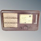 A vintage Bakelite cased Ecko valve radio.