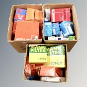 Three boxes of car filters (boxed)
