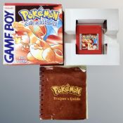A Nintendo Gameboy Pokemon red version with box, internal packaging and instructions.
