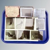 A collection of vintage glass slides.