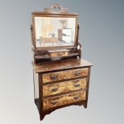 An Edwardian three drawer dressing chest