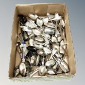 A very large collection of Newcastle silver spoons, mostly Georgian, many sets,