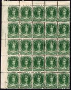 Nova Scotia : 1860 Queen Victoria 8½c Green 5x5 marginal block