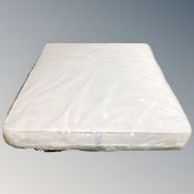A 5' mattress (as new) on metal bed base