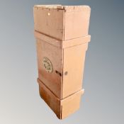 A painted wooden ammunition crate