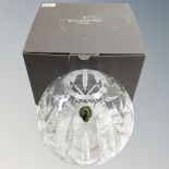A Waterford crystal globular vase, height 14 cm, boxed.