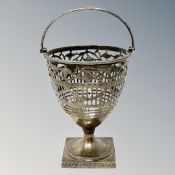 A Georgian silver basket, London marks 1782, height 14.5cm.