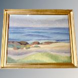 A Brener : Coast, oil on canvas, 46 cm