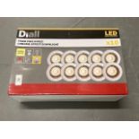 Two boxes of 10 LED chrome effect downli