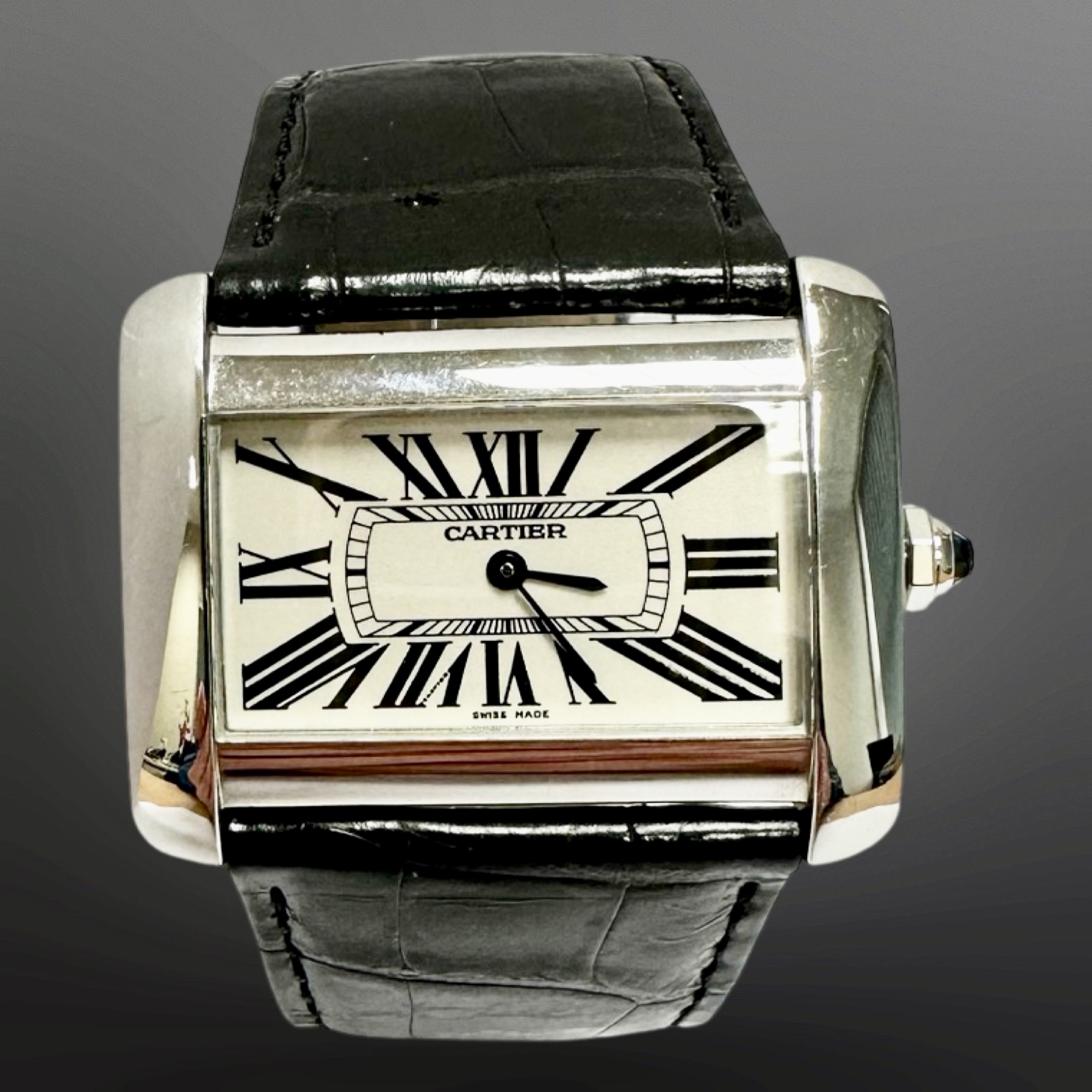 Cartier Divan stainless steel quartz wristwatch, rectangular case, - Image 3 of 6