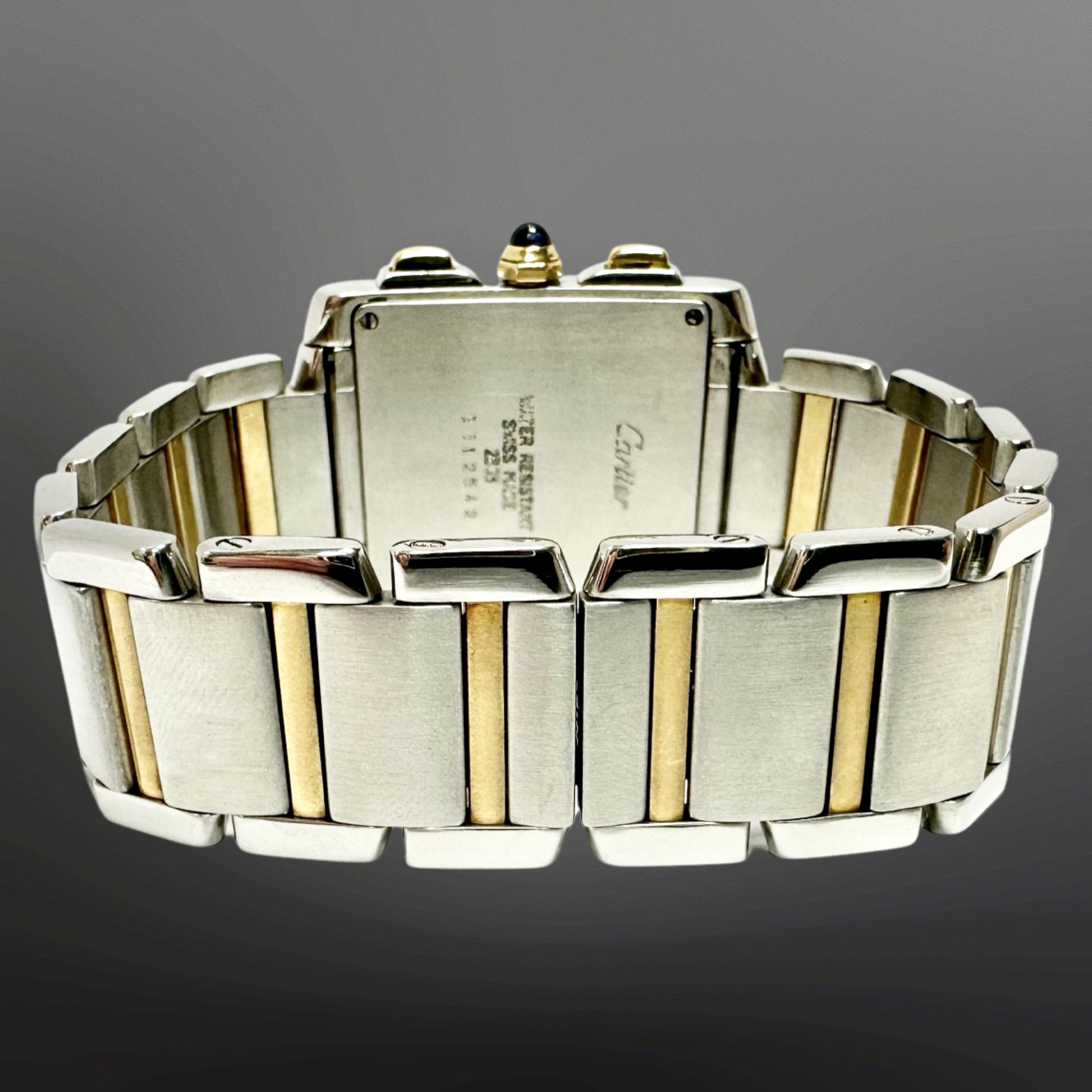 Cartier Tank Francaise 18ct gold and stainless steel quartz chronograph calendar wristwatch, - Image 5 of 6