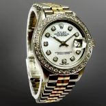 Rolex Lady's Datejust stainless steel and 18ct gold diamond-set automatic calendar wristwatch, Ref.