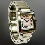 Cartier Tank Francaise stainless steel quartz wristwatch,