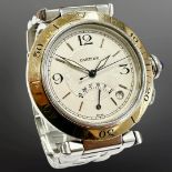 Cartier Pasha 18ct gold and stainless steel automatic wristwatch with power reserve indication,